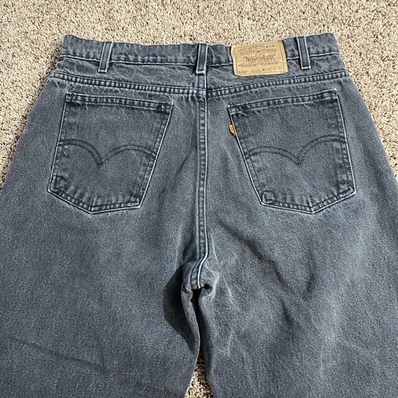 VTG Levis 550 Mens 36x32 Black Jeans Relaxed Fit Tapered Leg Orange Tab USA 1995 - Picture 11 of 11